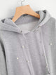 Plus Pearl Beaded Hooded Sweatshirt