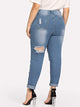 Plus Ripped Roll-Up Jeans