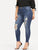 SHEIN Plus Shredded Front Raw Hem Jeans