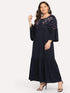 Plus Ruffle Hem Flounce Sleeve Floral Maxi Dress