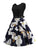 Ribbon Tie Floral Print Flared Combo Dress