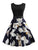 Ribbon Tie Floral Print Flared Combo Dress