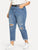 SHEIN Plus Ripped Rolled Up Hem Jeans