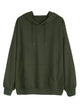 Plus Drawstring Detail Pocket Front Hooded Sweatshirt