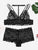 Plus Floral Lace Lingerie Set With Thong