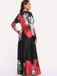 Plus Flower Print Wrap Maxi Dress