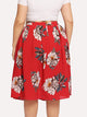 SHEIN Plus Box Pleated Floral Skirt