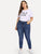 SHEIN Plus Contrast Tape Side Bleach Wash Jeans