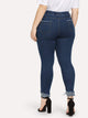 Plus Knee Rips Raw Hem Jeans