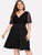 Plus Contrast Lace V Neck Dress