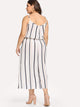 Plus Cold Shoulder Striped Dress