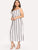 Plus Cold Shoulder Striped Dress