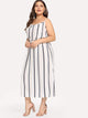 Plus Cold Shoulder Striped Dress