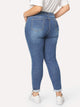 SHEIN Plus Bleach Wash Skinny Jeans