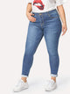 SHEIN Plus Bleach Wash Skinny Jeans