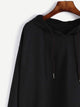 Plus Drawstring Detail Pocket Front Hooded Sweatshirt