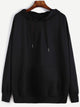 Plus Drawstring Detail Pocket Front Hooded Sweatshirt