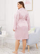 Plus Solid Self Belted Robe