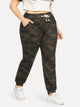 Plus Camo Drawstring Pants