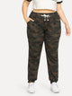 Plus Camo Drawstring Pants