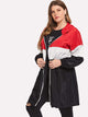 Plus Zip Color Block Coat