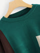 Plus Color Block Asymmetric Hem Jumper