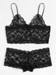 Plus Scalloped Trim Longline Lingerie Set