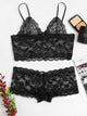 Plus Scalloped Trim Longline Lingerie Set