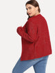 Plus Open Front Solid Knit Coat