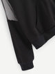 Plus Contrast Mesh Drawstring Detail Hoodie