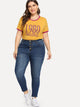 SHEIN Plus Bleach Wash Jeans