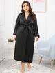 Plus Lace Insert Self Belted Longline Robe