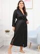 Plus Lace Insert Self Belted Longline Robe