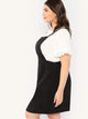  Plus Bib Pocket Patched Corduroy Dress