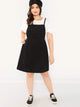  Plus Bib Pocket Patched Corduroy Dress