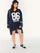 Plus Letter and Striped Longline Sweatshirt