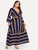 Plus Belted Striped Dress