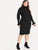 Plus Solid High-Neck Knit Dress