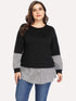 Plus Contrast Panel Sweatshirt