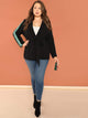 Plus Contrast Tape Side Tie Waist Blazer