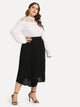 Plus Elastic Waist Midi Skirt