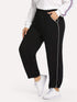 Plus Slant Pocket Elastic Waist Pants