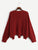 Plus Drop Shoulder Pompom Hem Sweater