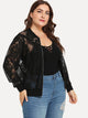 Plus Solid Lace Jacket