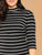 Plus Mock Neck Rib Knit Striped Pencil Dress