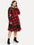 Plus Contrast Lace Plaid Dress