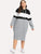 Plus Colorblock Drawstring Hoodie Dress