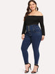 SHEIN Plus High Waist Button Up Jeans