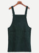 Plus Plain Corduroy Pinafore Dress