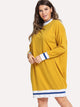 Plus Contrast Trim Sweatshirt Dress